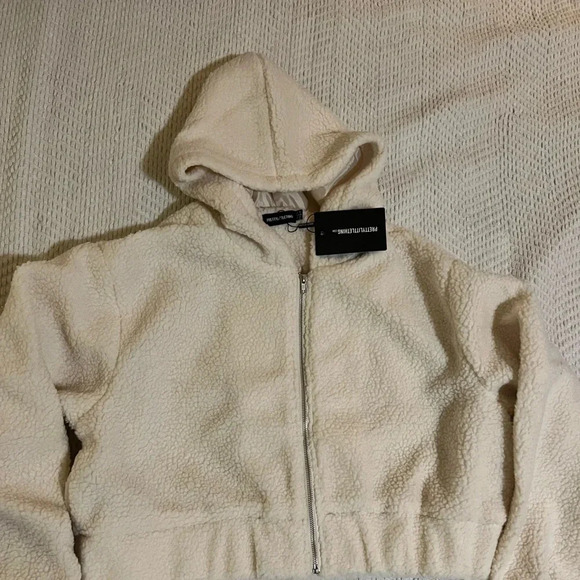 🖤New Cream Borg Hooded Zip Through Jacket🖤 - Picture 4 of 8